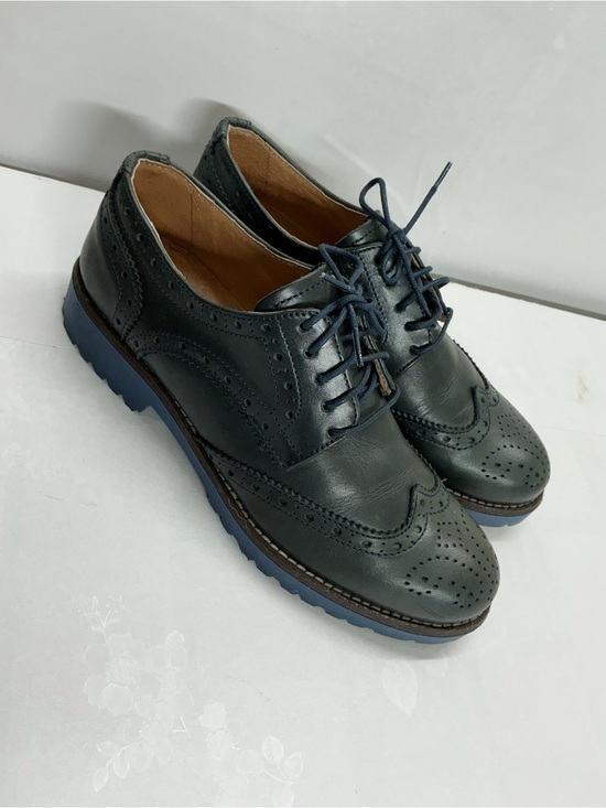 Capribell Shoes - Women's handmade  Wingtip Derby Oxfords in Dark Blue